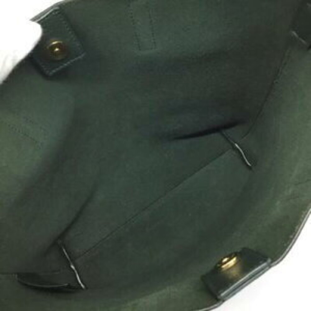 SAINT LAURENT Tote Bag Shoulder Leather Khaki Green - Picture 14 of 15